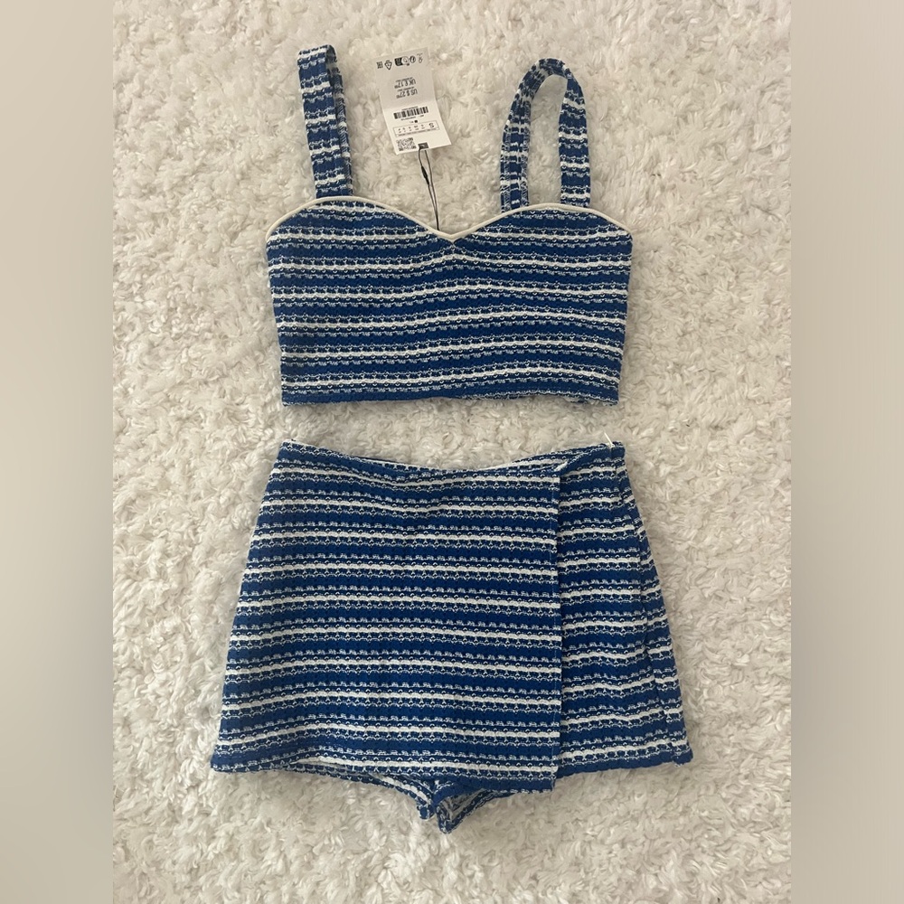 NWT ZARA two piece skort-top set